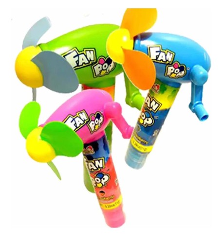 12 Pc Kidsmania Fan Pop Lollipops Candy Filled Fans Sucker Kids Party Favors - Foto 3 di 6