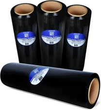 Black 18" Stretch Film/Wrap 1500 Feet 7 Layers 80 Gauge Industrial Strength 800%