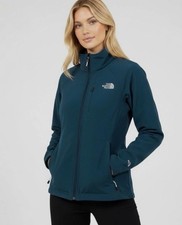 The North Face Apex Full Zip Softshell Fleece Jacket Pockets Blue Women's M
