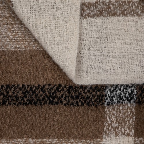 Northlight Taupe Plaid Woven Throw Blanket with Fringe 50" x 60" - Picture 6 of 6