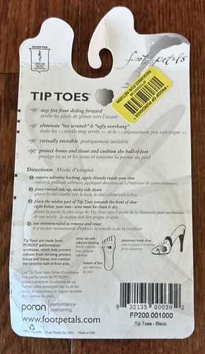 New Sealed Foot Petals Women's Tip Toes Ball Of Foot Cushions - Picture 2 of 2