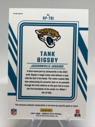 2023 Panini Donruss Optic - Rookie Phenoms Tank Bigsby #RP-TBI Blue Hyper Prizm - Picture 2 of 2