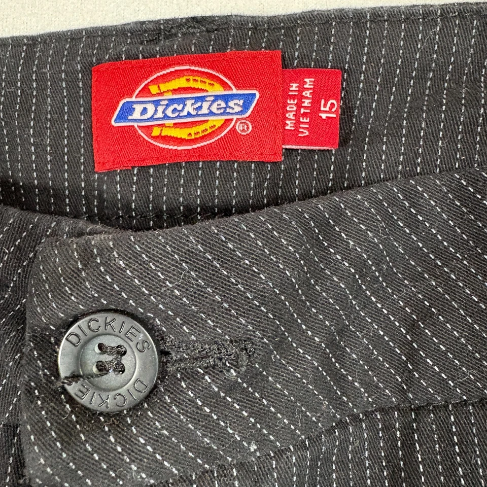 Bermudas Dickies negras a rayas para mujer talla 15 Y2K ropa de trabajo grunge Foto 2 de 4