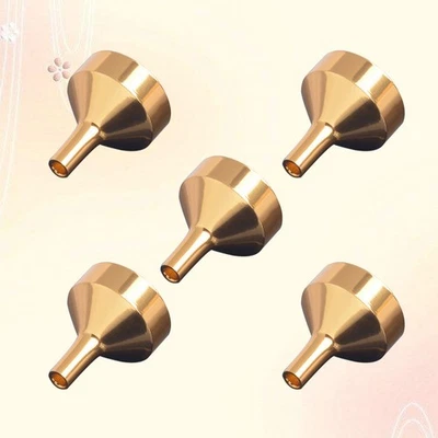 5Pcs Reusable Golden Metal Funnels for Perfume and Essential Oils in Kitchen Use - Image 1 of 4