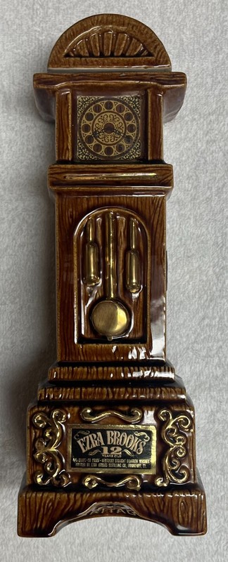 Vintage 1970 Ezra Brooks Grandfather Clock Decanter Bottle EMPTY