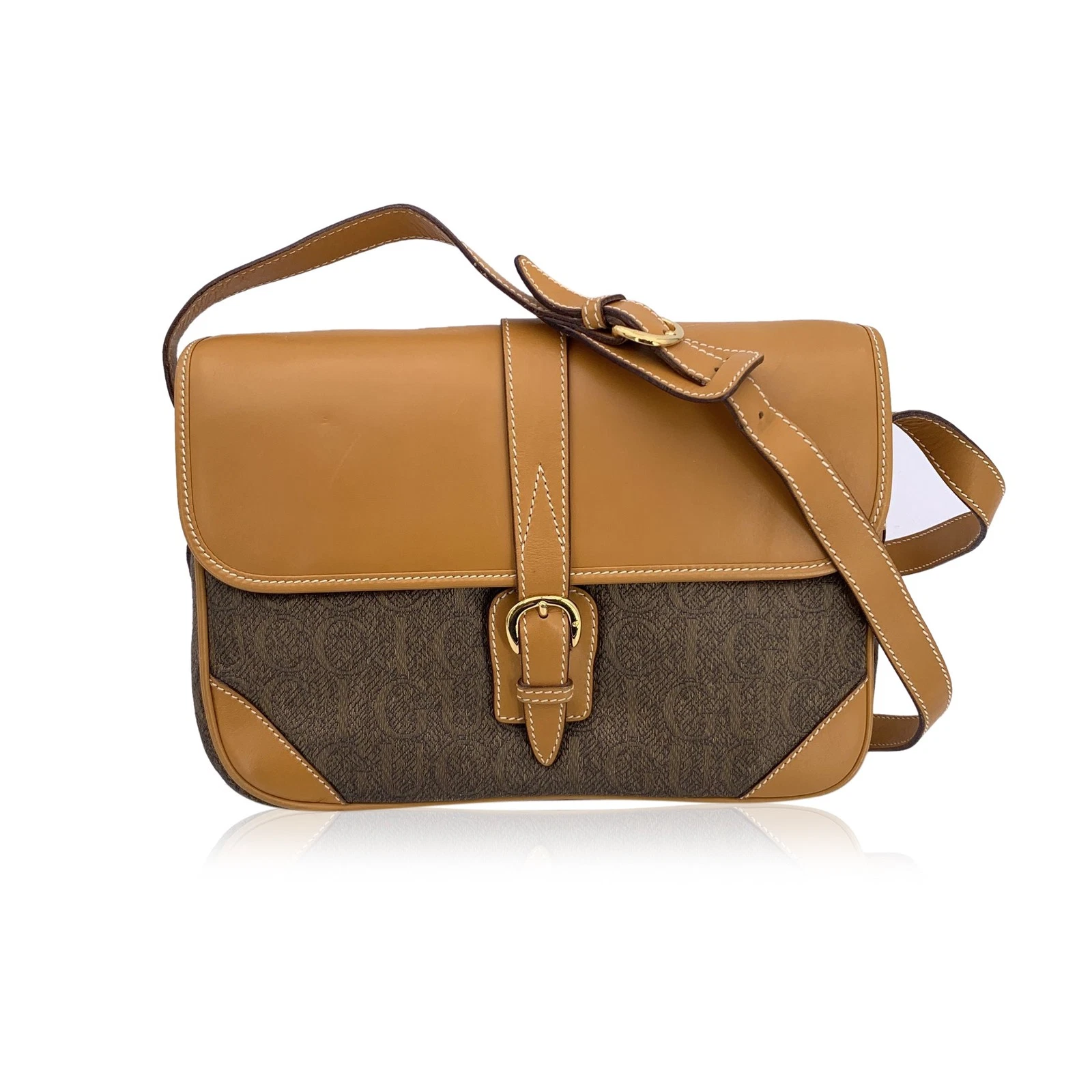 Sac bandoulière Gucci beige marron cuir toile logo
