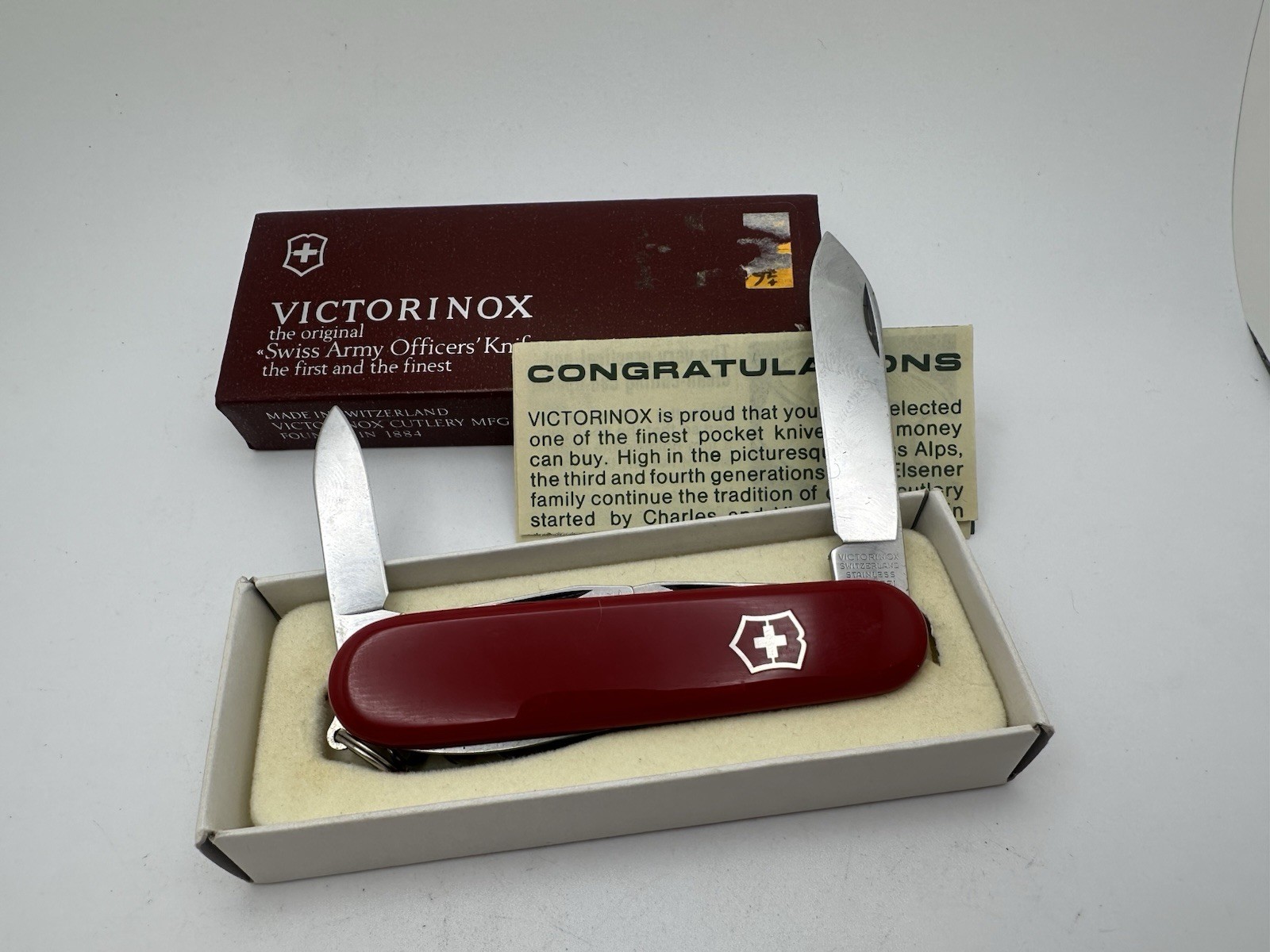 Vintage Victorinox Spartan Swiss Army Knife In Original Box Nice