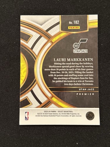2023-24 Panini Select Lauri Markkanen Silver Prizm Premier #182 - Bild 2 von 2