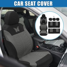 Universal 9 Piece Car Seat Covers Kit Suv Car Interior Butterfly Pattern Gray Universal 9 Piece Car Seat Covers Kit Suv Car Interior Butterfly Pattern Gray