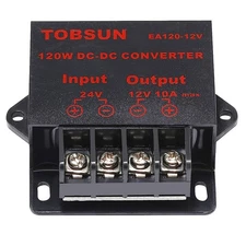 DC 24V to 12V 10A Step Down Converter, 120W 10A Power Buck Voltage Regulator ...