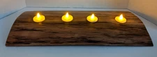 Handmade Oak Slab Tea Light Holder Table Centerpiece Primitive Fall Decor