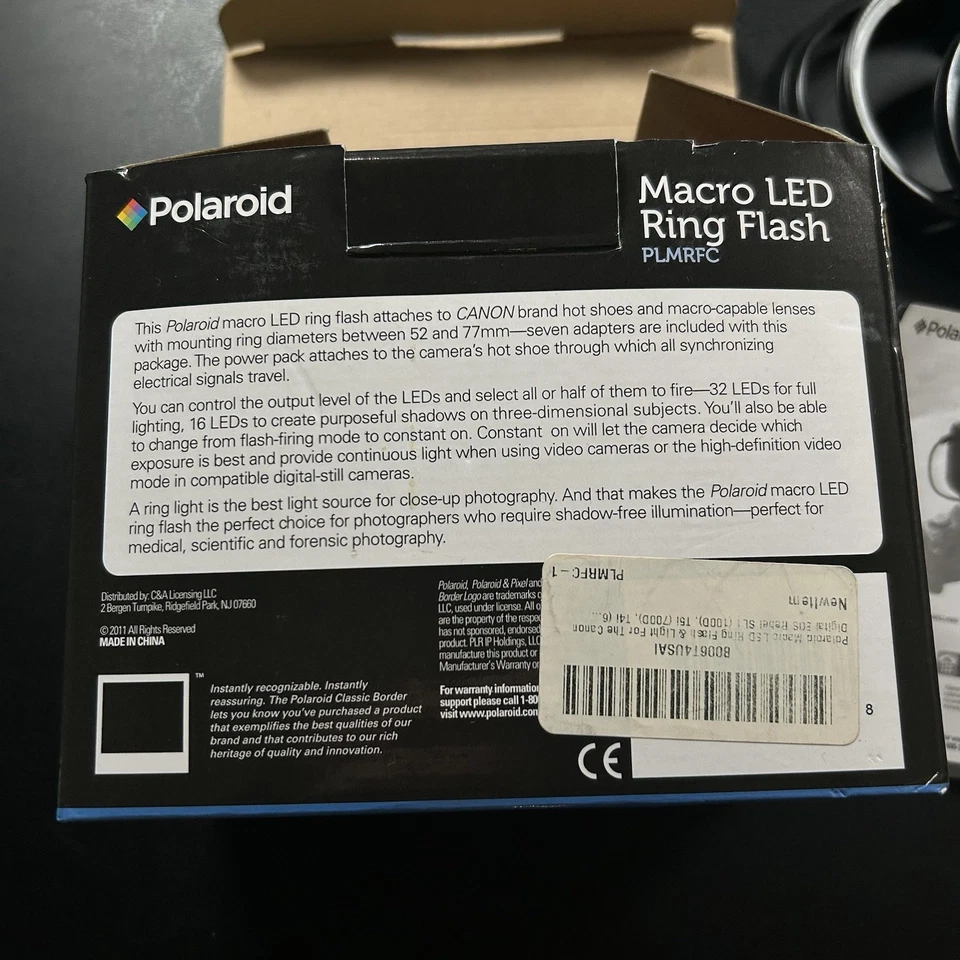 Polaroid Macro LED Ring Flash PLMRFC For Canon Camera - TESTED WORKING - Image 3 of 4