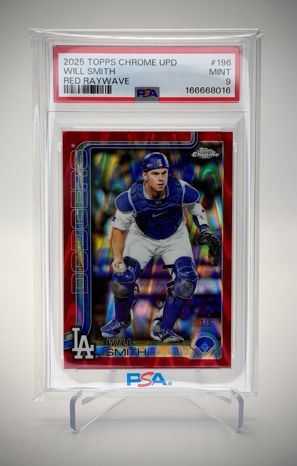 2025 TOPPS CHROME UPDATE #196 WILL SMITH RED RAYWAVE/5 POP 1 NONE HIGHER