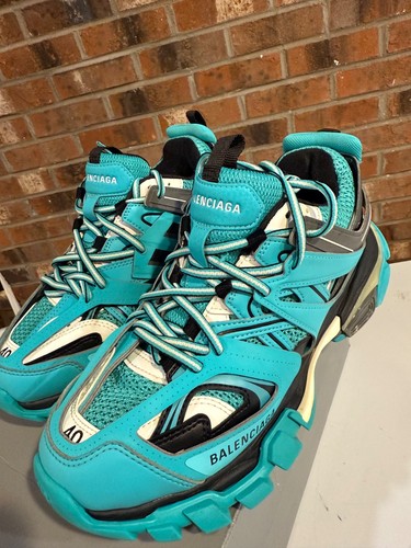 Zapatillas Balenciaga Azul Aqua Cuero Y Malla Talla 40 UK 7 - Imagen 7 de 11
