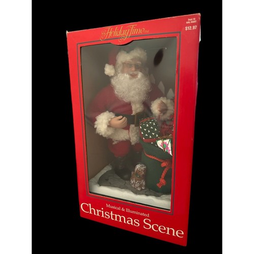 Vintage 1993 HOLIDAY CREATIONS MUSICAL SANTA ILLUMINATED LAMP **TESTED** 12x7x7 - Picture 6 of 11