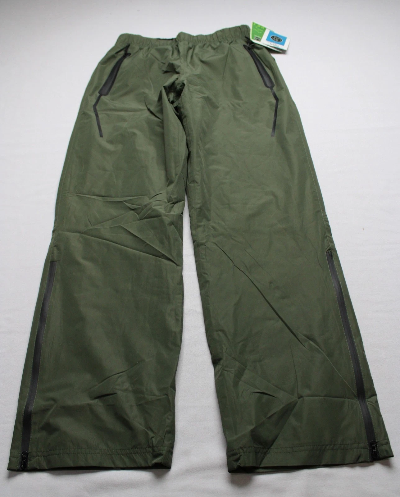 KEJ Men's DWR Waterproof Windproof Solid Print Pull On Pants NC3 Green Medium