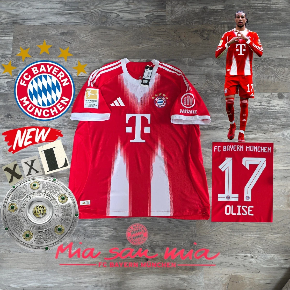 Bayern Munich Size 2XL International Club Soccer Fan Jerseys for