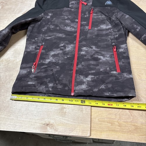 Snozu Softshell Hoodie Jacket Large 14/16 Black Dot Camouflage Boys - Picture 6 of 17