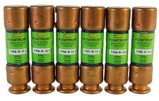 Lot of 6 Cooper Bussmann Fusetron FRN-R-15 15 Amp Fuses Dual Element Time Delay