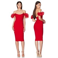 Nookie Eleganza Midi Dress Statement Evening Cocktail Party Formal Prom Hoco M