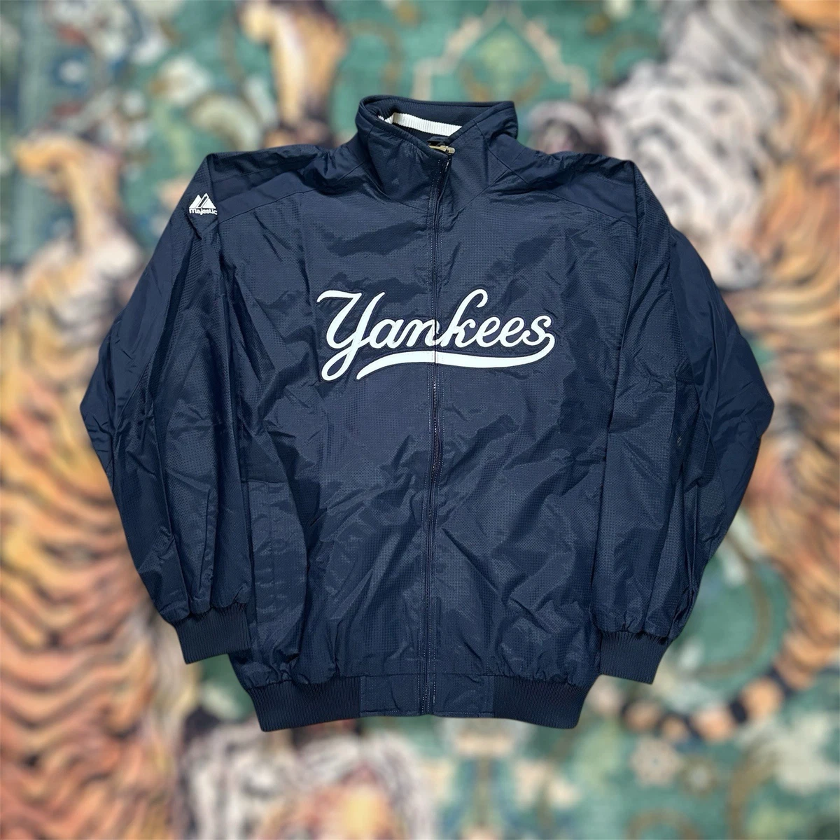 Veste Majestic Homme M/L – Noir 1/4 Zip – Coupe-vent Baseball Cool Base