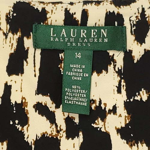 Lauren Ralph Lauren Dress Womens 14 Sleeveless Midi Leopard Print Faux Wrap - Picture 4 of 11