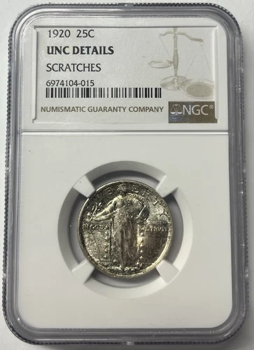 1920 Standing Liberty Quarter NGC UNC Details Scratches