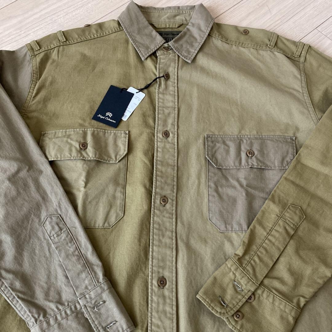 【新品未使用】Nigel Cabourn 40s ARMY MIX SHIRT Nigel Cabourn 40S Army Mix Shirt - , Vintage Military