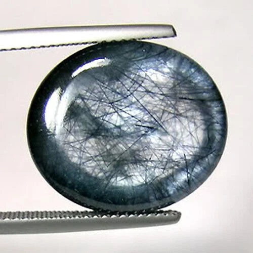 22.30 CT SHIMMERING  BLACK HAIR RUTILE  NATURAL QUARTZ  Cabochon See Vdo  SEV - Image 2 of 2