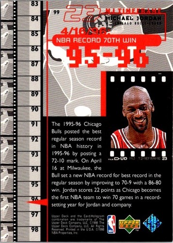1998 Upper Deck Michael Jordan Living Legend #99 Michael Jordan - Bild 2 von 2