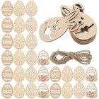  50 Pcs Ostereier Holz Zum Bemalen DIY Osterhandwerk Ostereiendekoration