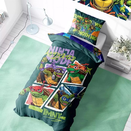 Official Teenage Mutant Ninja Turtles Single Duvet Set Mode Design Reversible - Picture 2 of 4