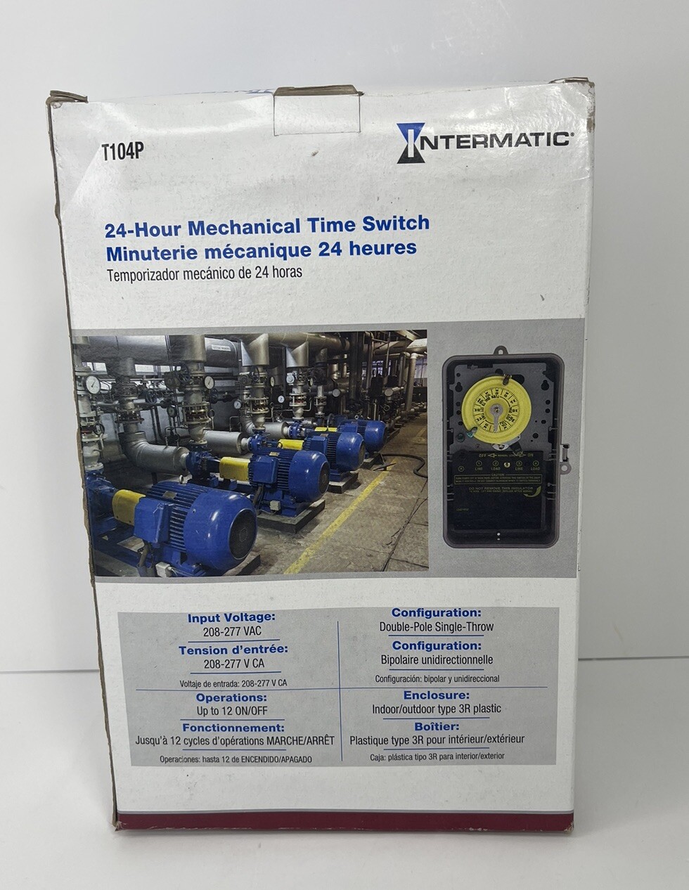 Intermatic T104P 24 Hour Mechanical Time Switch Multi Use Timer (Box