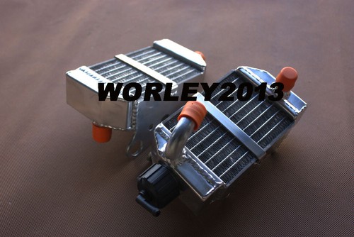 Aluminum radiators + orange silicone hose for KTM 50 SX SXS MINI 2012-2023 - Picture 5 of 7