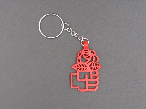 Fist and Rose in the Fist Left Counterculture Socialism France Italy Key Chain - Picture 1 of 3
