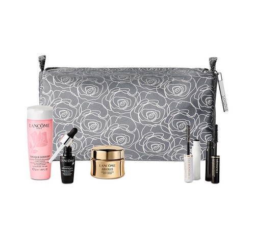 Lancome Absolue Soft Cream .5 Oz Tonique Confort Genifique & Bag 7-Pc Travel Set - Picture 11 of 12