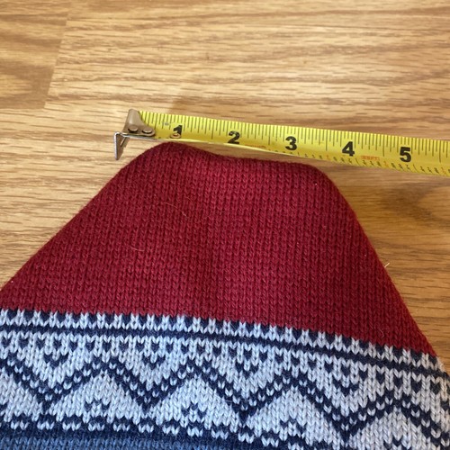 De colección Gorro Lana Pura Sombrero Esquí Tejido Gorra Granate Gris Azul Geométrico Invierno - Imagen 8 de 8