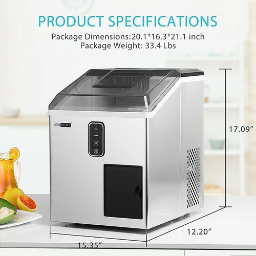 Máquina de afeitar y máquina de cubitos de hielo portátil 2 en 1 33 libras/día alarma de agua baja - Imagen 7 de 8