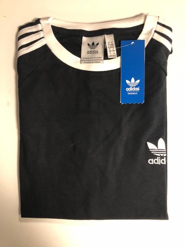 Adidas Originals Men’s Cotton Crew Neck Short Sleeve 3Stripes & Trefoil T-shirt - Picture 8 of 9