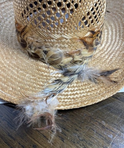 🔥🚨Vintage Levi's Hat Straw Cowboy 1970’s Original Authentic Feather Medium - Picture 7 of 7