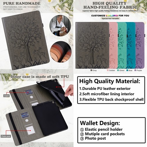 Funda protectora de cuero con patrón abatible para iPad Pro 11"" 5ta 6ta generación 9,7"" Mini 1 2 3 4 - Imagen 26 de 47