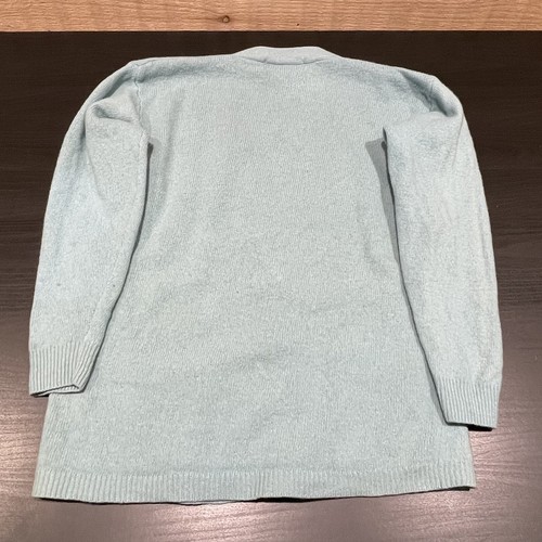 VTG Casual Corner Lambswool Mr Rogers Cardigan Sweater Women Medium Blue Pockets - Picture 3 of 9