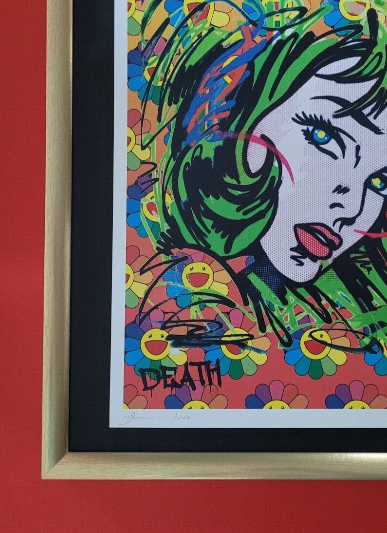 DEATH NYC Hand Signed LARGE Print COA Framed 16x20inTupac