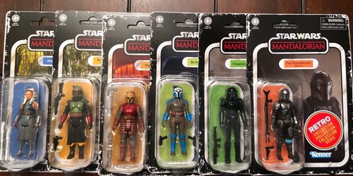 Star Wars Mandalorian Retro Wave 2 LOTE de 6 Boba Fett Ahsoka Armorer en mano - Imagen 1 de 9