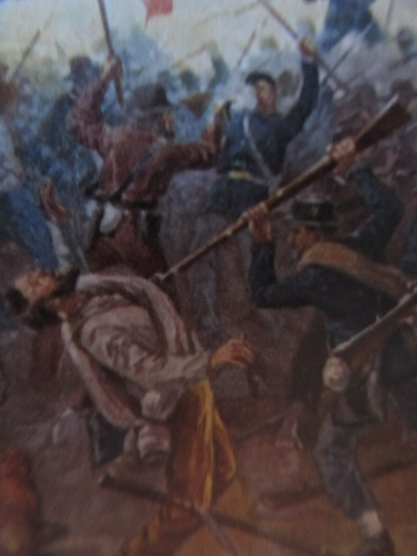 RARE 1887 Antique Civil War PRANG Print, BATTLE of Spottsylvania, GREAT ACTION!! - Picture 4 of 10