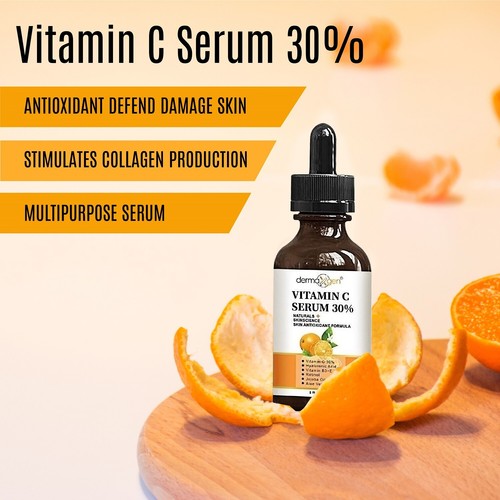 30% VITAMIN C Anti-Aging Serum + Aoe Vera + Hyaluronsäure BIO Anti-Falten  - Bild 2 von 7