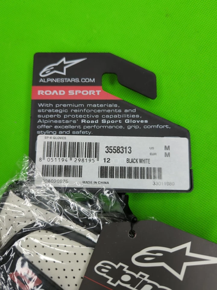 Guante Alpinestars Stella SP-8 Negro Blanco Rojo Talla M #3302-0371 Foto 4 de 4