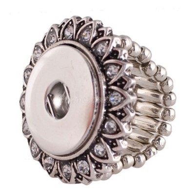 Silver Adjustable Stretch Ring Single 18-20mm Snap Charm For Ginger Snaps Silver Adjustable Stretch Ring Single 18-20mm Snap Charm For Ginger Snaps
