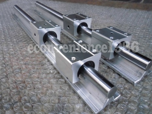 2 pcs SBR20-1300mm 20 MM FULLY SUPPORTED LINEAR RAIL SHAFT ROD with 4 SBR20UU - Picture 1 of 2