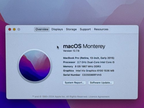 Apple MacBook Pro A1502 2015 13" Laptop Intel i5-5257U- 256GB / SSD 8GB - Silver - Picture 7 of 20